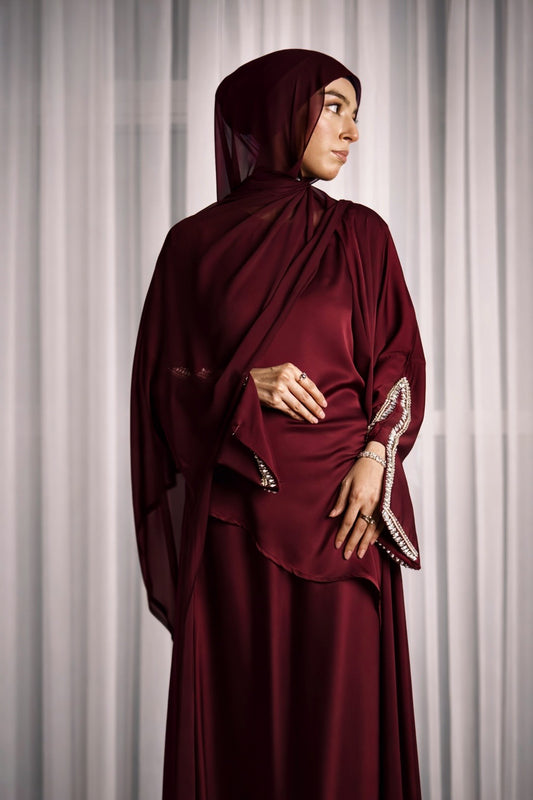 Burgundy Bliss Abaya