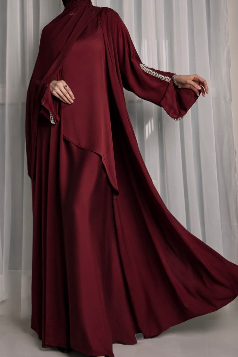 Burgundy Bliss Abaya