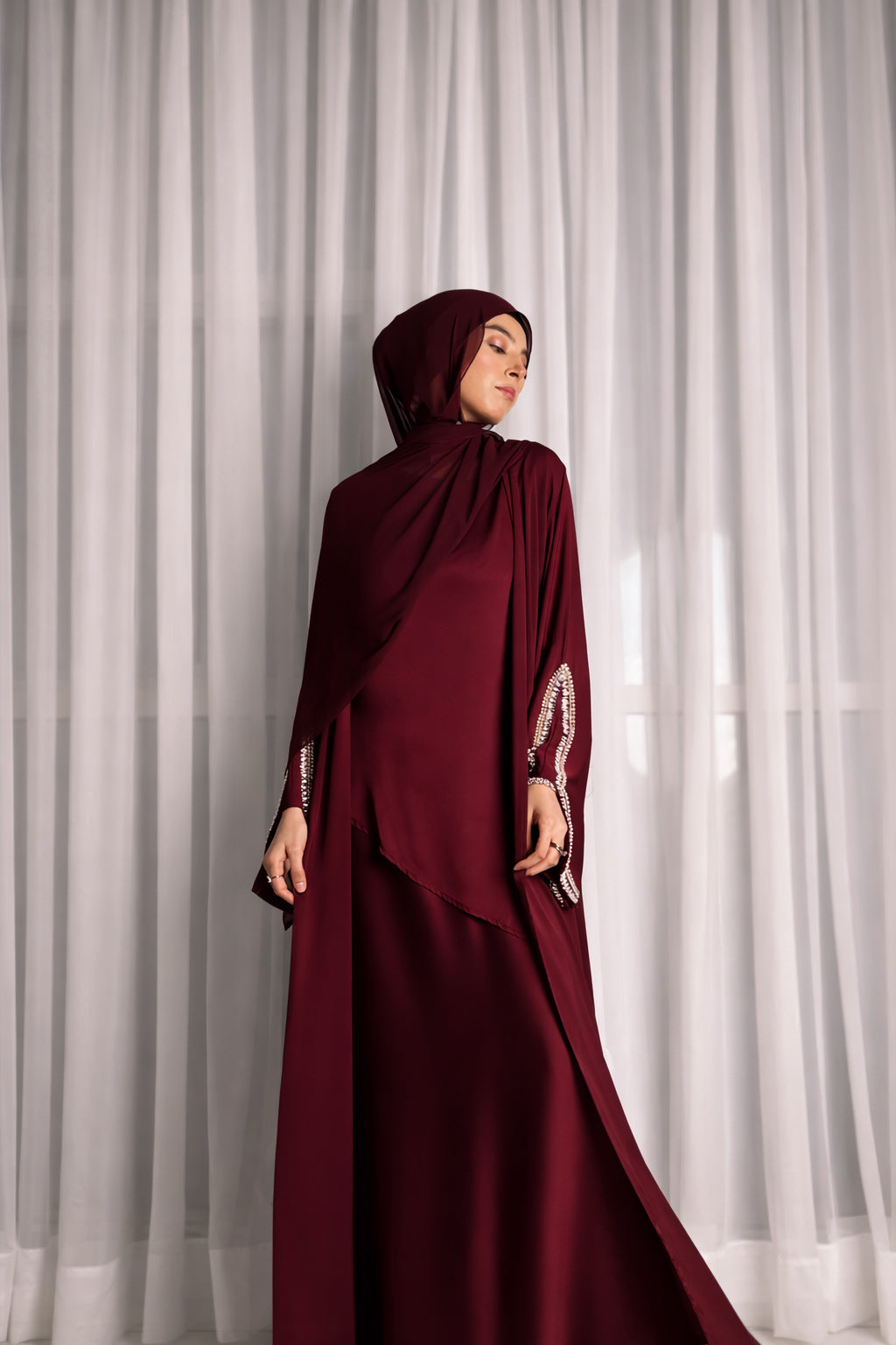Burgundy Bliss Abaya